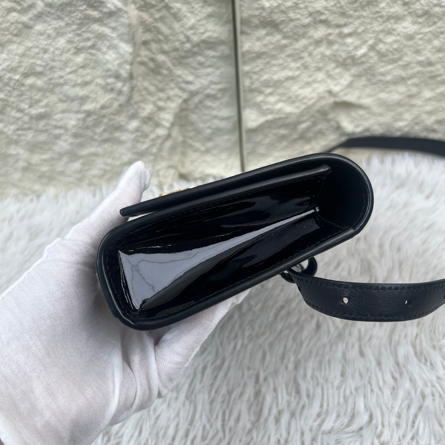 Saint Laurent Black Patent Leather Kate Shoulder Bag (Pre-Owned)