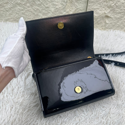 Saint Laurent Black Patent Leather Kate Shoulder Bag (Pre-Owned)