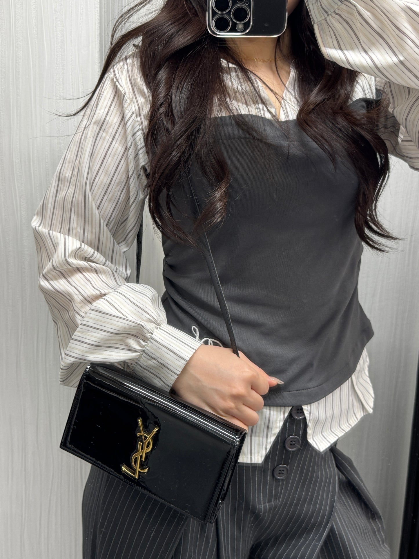 Saint Laurent Black Patent Leather Kate Shoulder Bag (Pre-Owned)