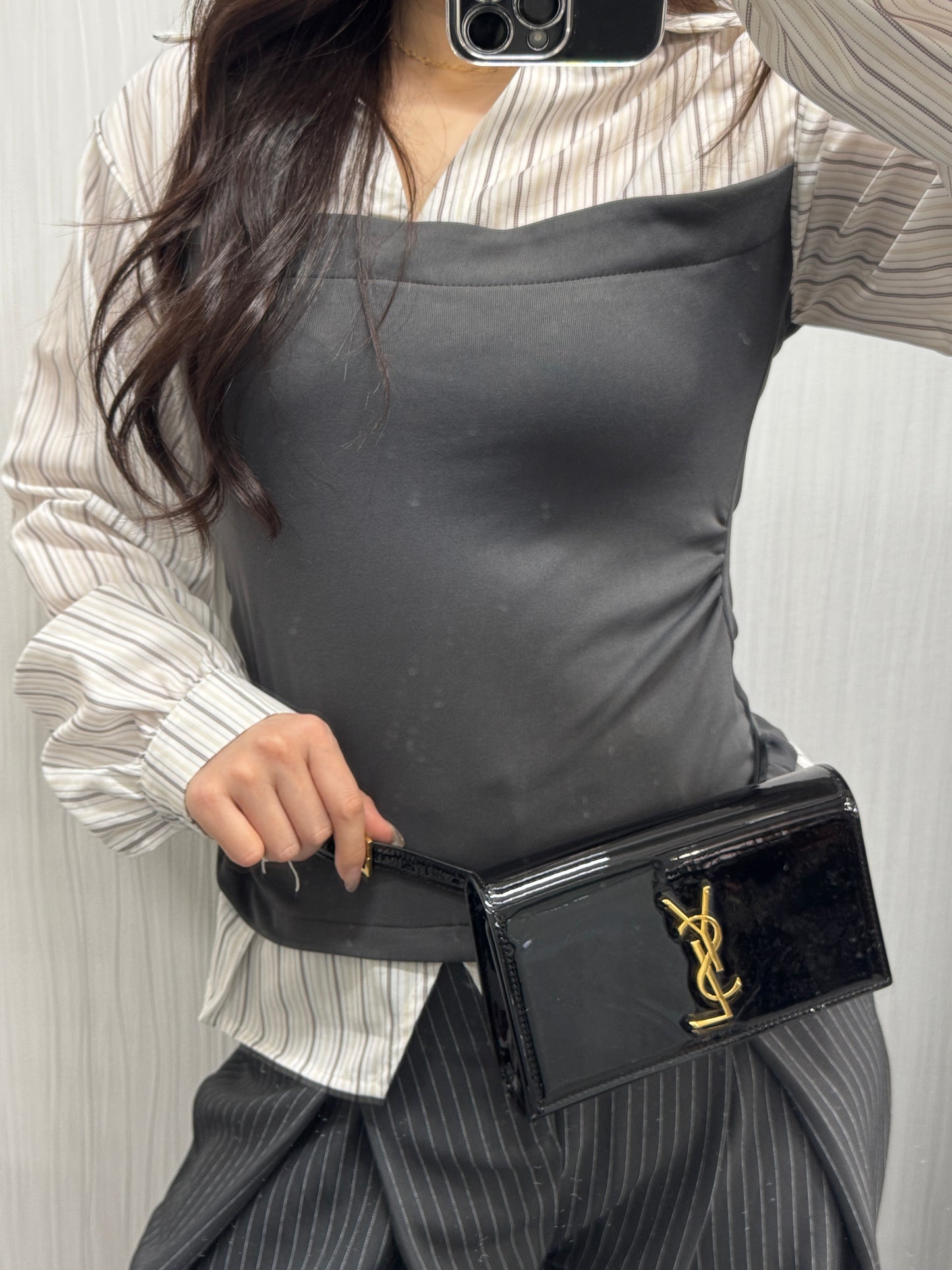 Saint Laurent Black Patent Leather Kate Shoulder Bag (Pre-Owned)