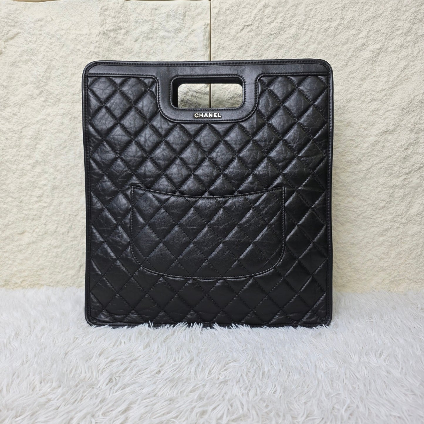 Chanel Black Quilted Leather Tote Bag with Chain Pouch (Pre-Owned)