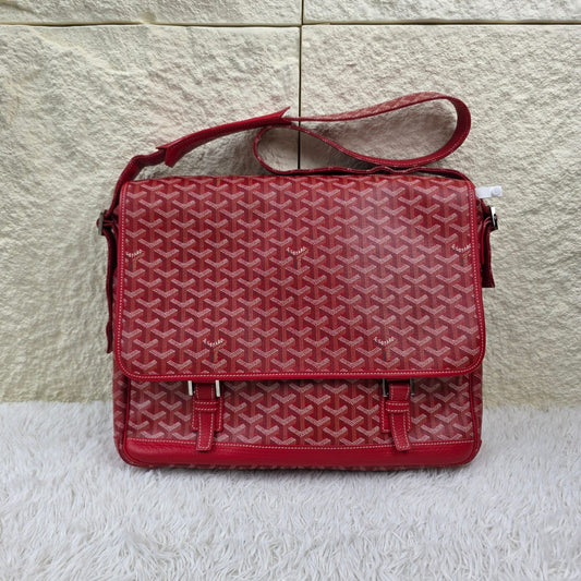 Goyard Red Goyardine Canvas Messenger Shoulder Bag (Pre-Owned)