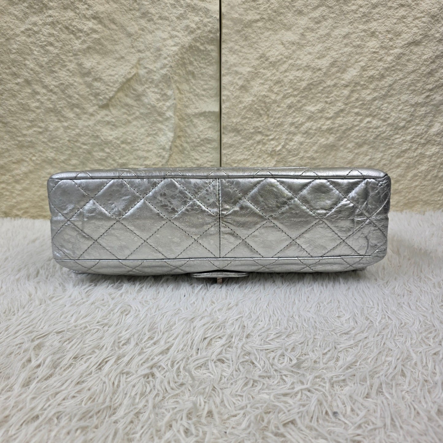 Chanel Silver Metallic Quilted Reissue Chain Shoulder Bag (Pre-Owned)
