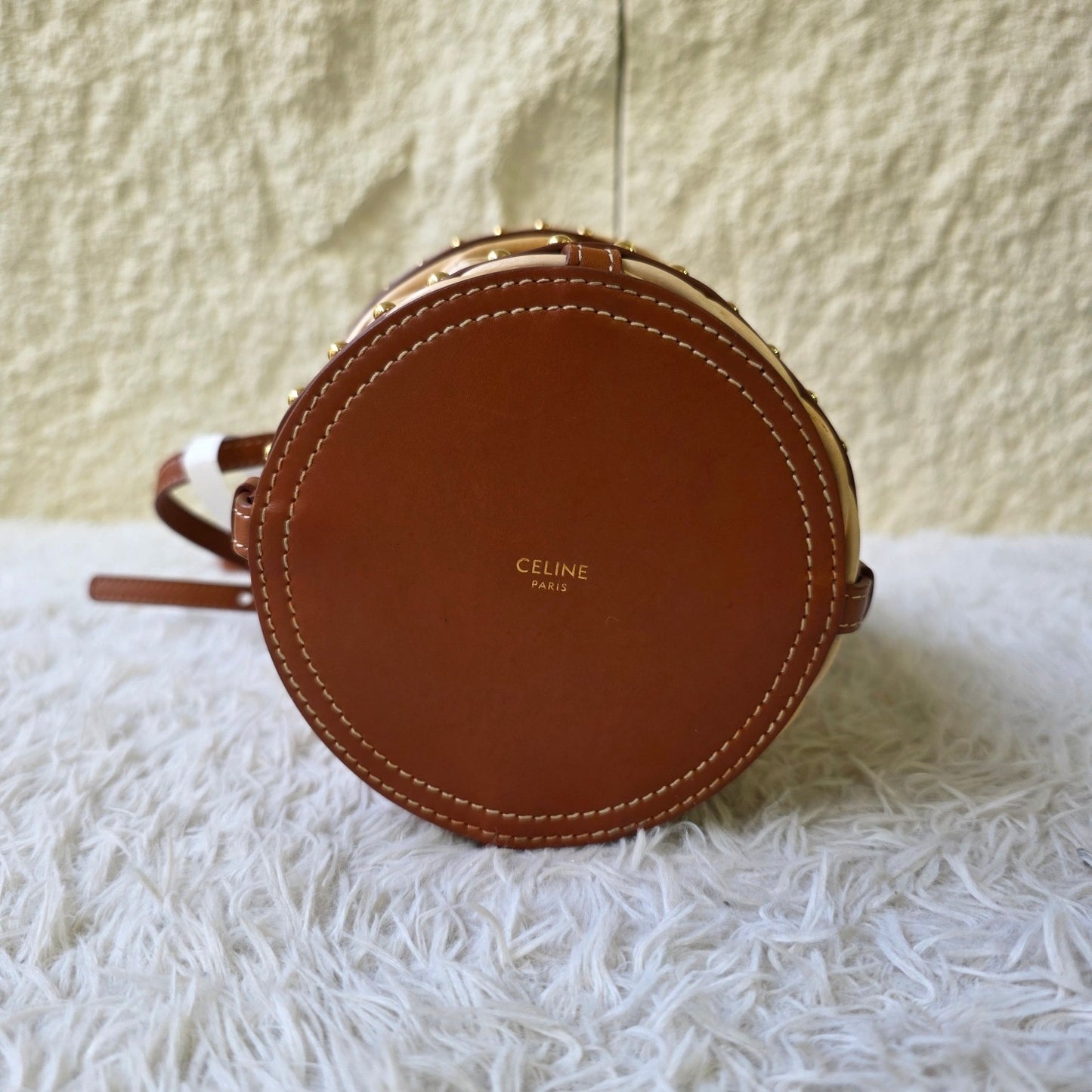 Celine Tan Wicker Basket Crossbody Bag (Pre-Owned)