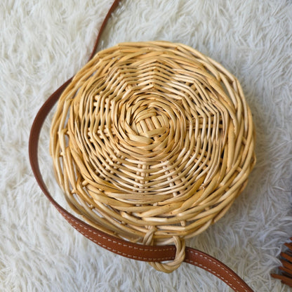 Celine Tan Wicker Basket Crossbody Bag (Pre-Owned)