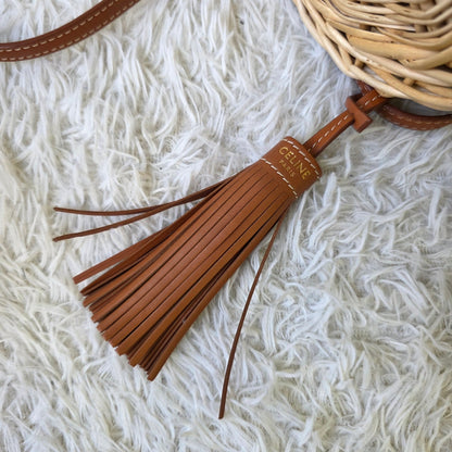 Celine Tan Wicker Basket Crossbody Bag (Pre-Owned)