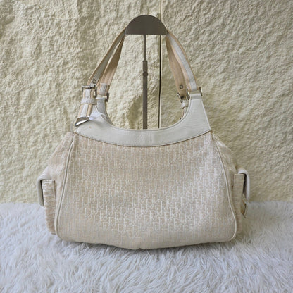 Dior Beige Oblique Canvas Shoulder Bag (Pre-Owned)
