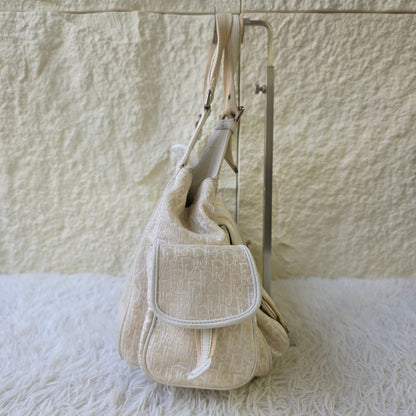 Dior Beige Oblique Canvas Shoulder Bag (Pre-Owned)