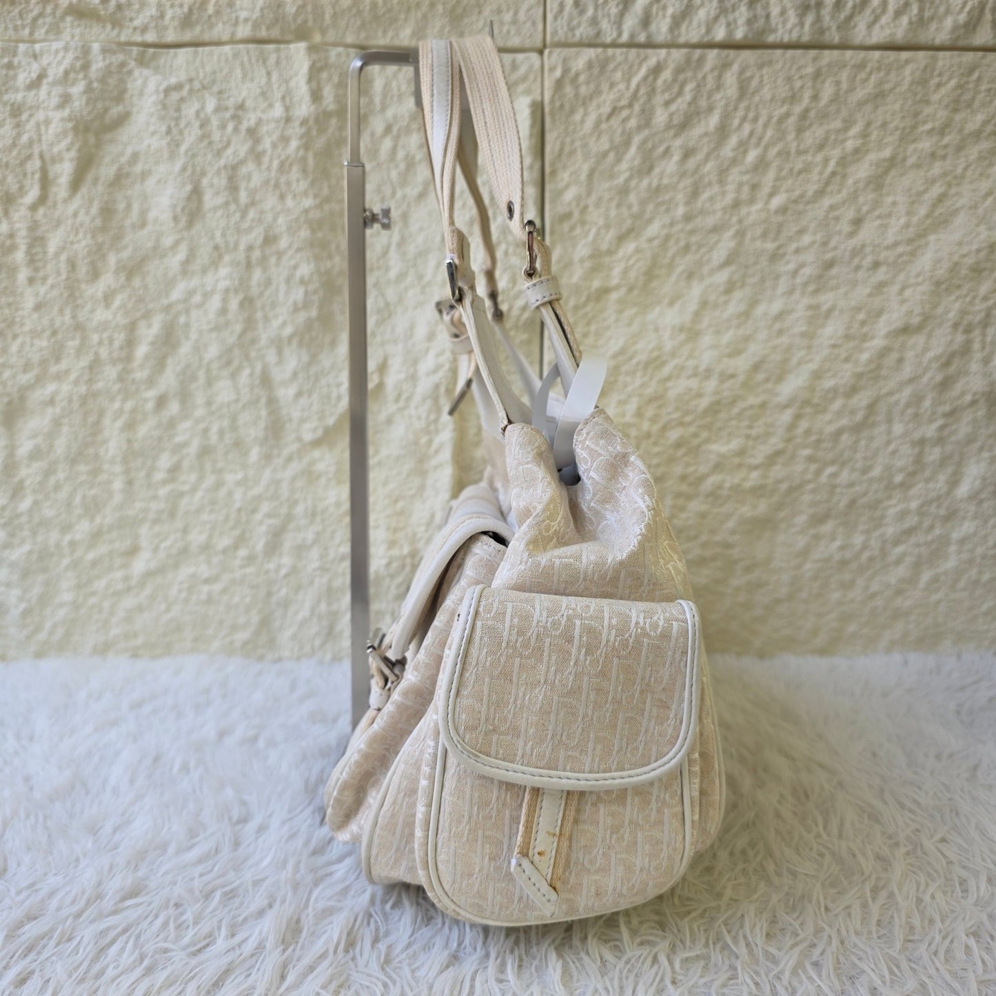 Dior Beige Oblique Canvas Shoulder Bag (Pre-Owned)