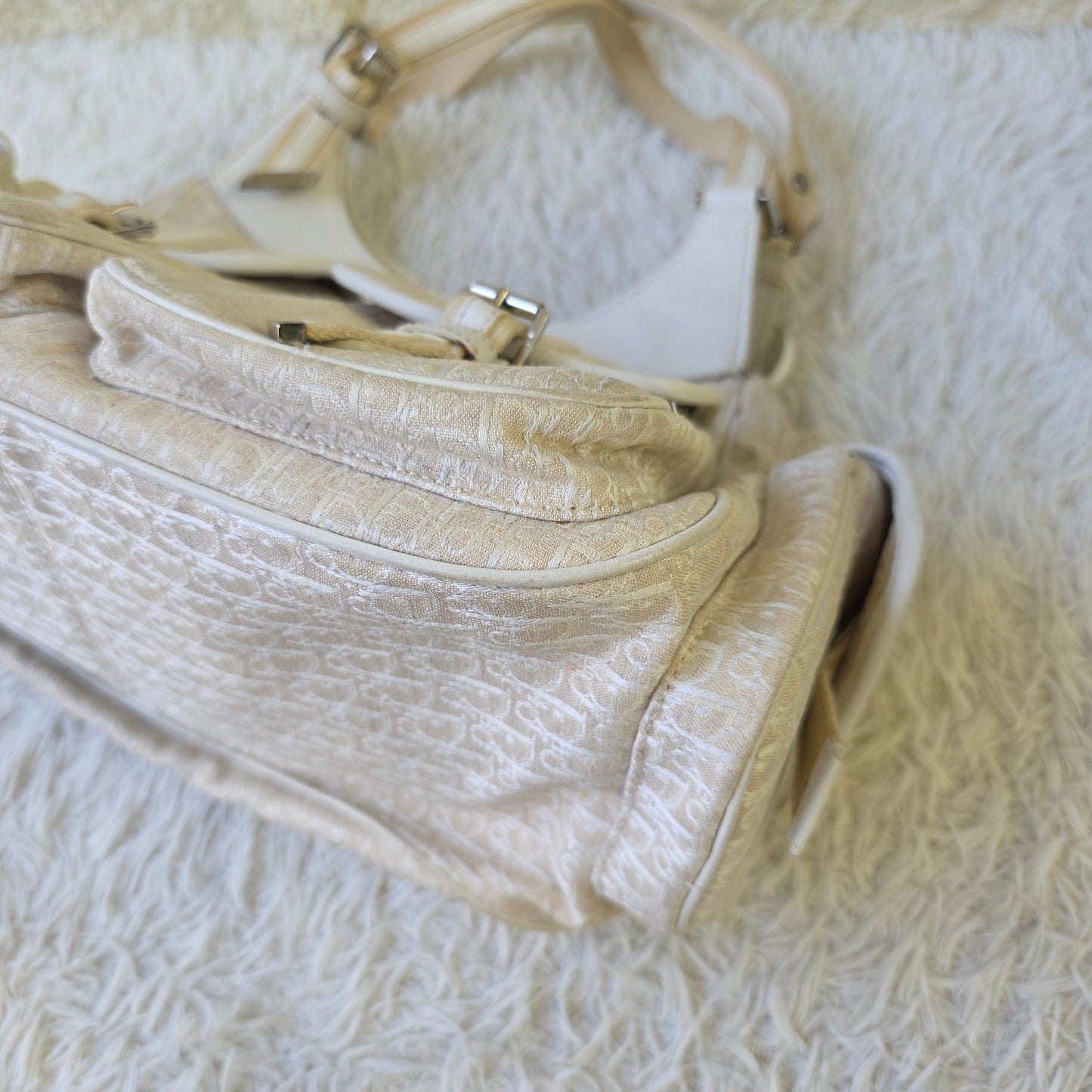 Dior Beige Oblique Canvas Shoulder Bag (Pre-Owned)
