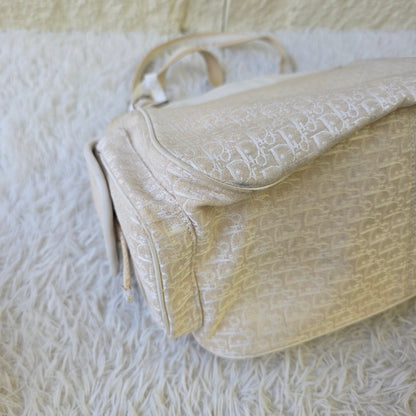 Dior Beige Oblique Canvas Shoulder Bag (Pre-Owned)