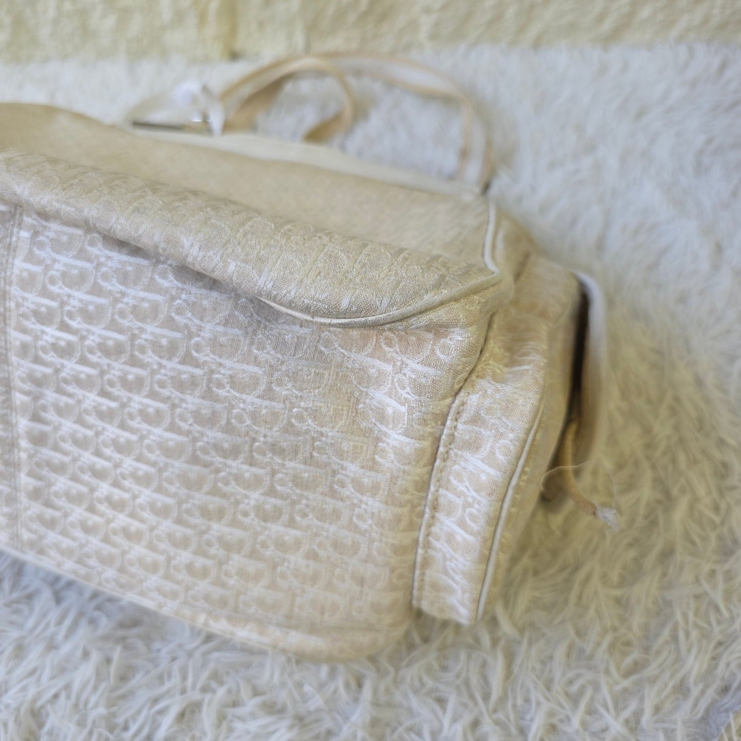 Dior Beige Oblique Canvas Shoulder Bag (Pre-Owned)