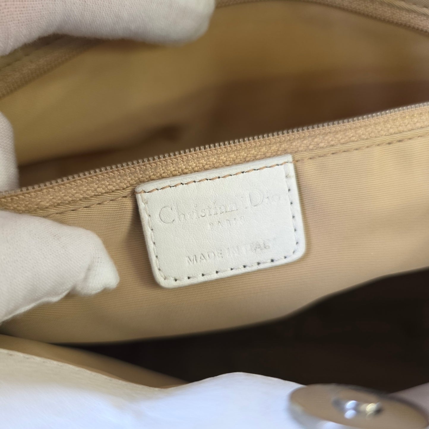 Dior Beige Oblique Canvas Shoulder Bag (Pre-Owned)