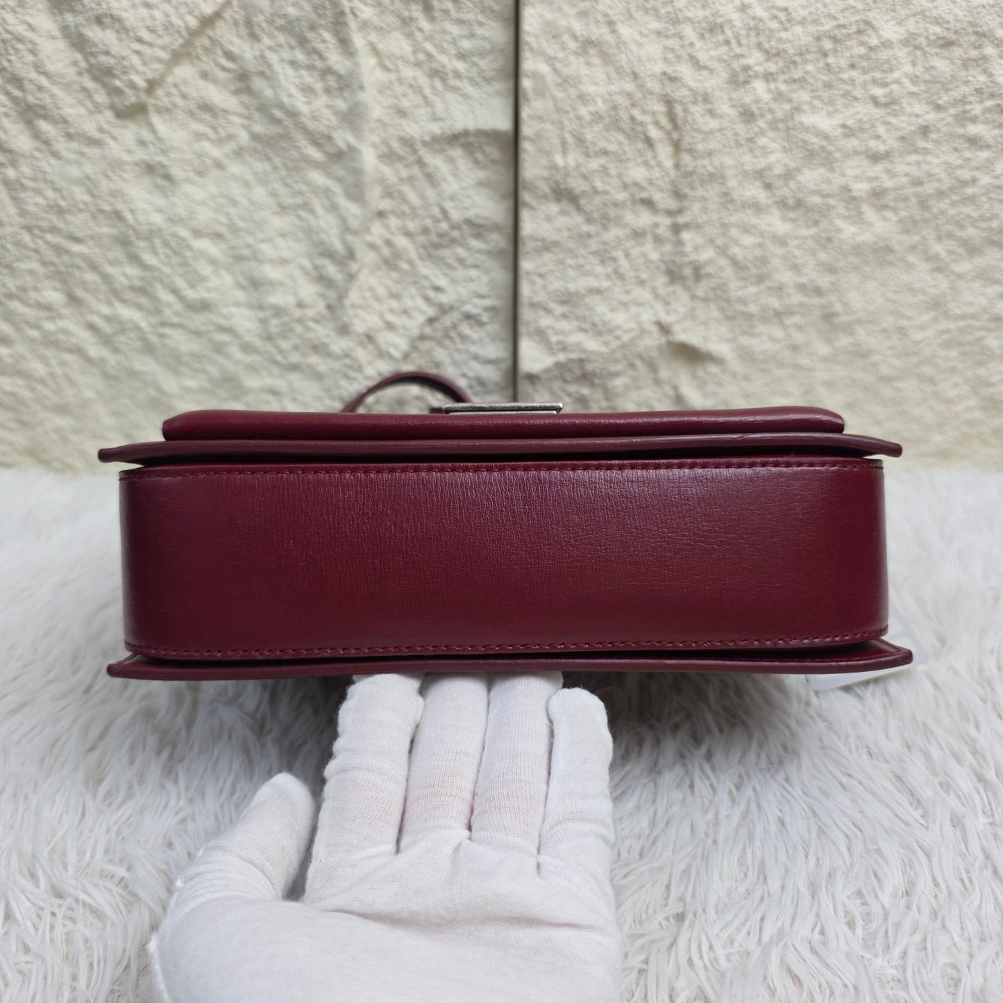 Saint Laurent Burgundy Leather Bellechasse Shoulder Bag (Pre-Owned)