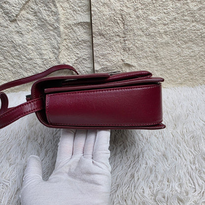 Saint Laurent Burgundy Leather Bellechasse Shoulder Bag (Pre-Owned)