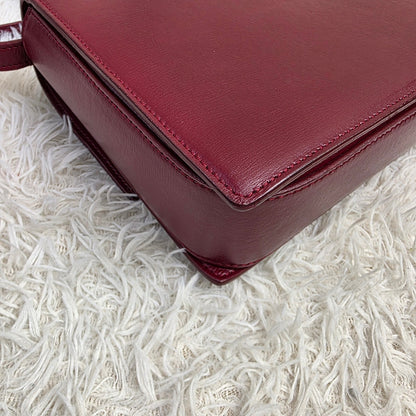 Saint Laurent Burgundy Leather Bellechasse Shoulder Bag (Pre-Owned)