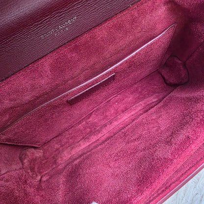 Saint Laurent Burgundy Leather Bellechasse Shoulder Bag (Pre-Owned)