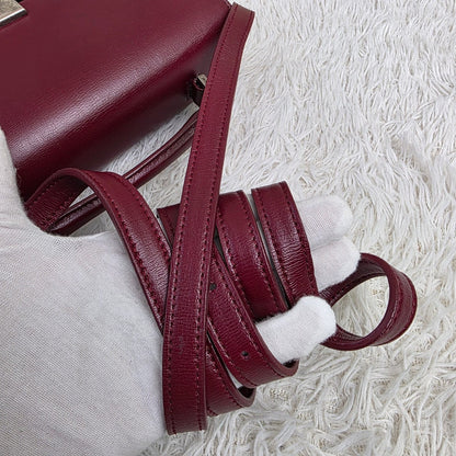Saint Laurent Burgundy Leather Bellechasse Shoulder Bag (Pre-Owned)