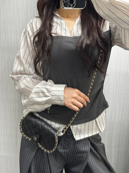 Chanel Black Quilted Caviar Leather Chain Crossbody Bag (Pre-Owned)