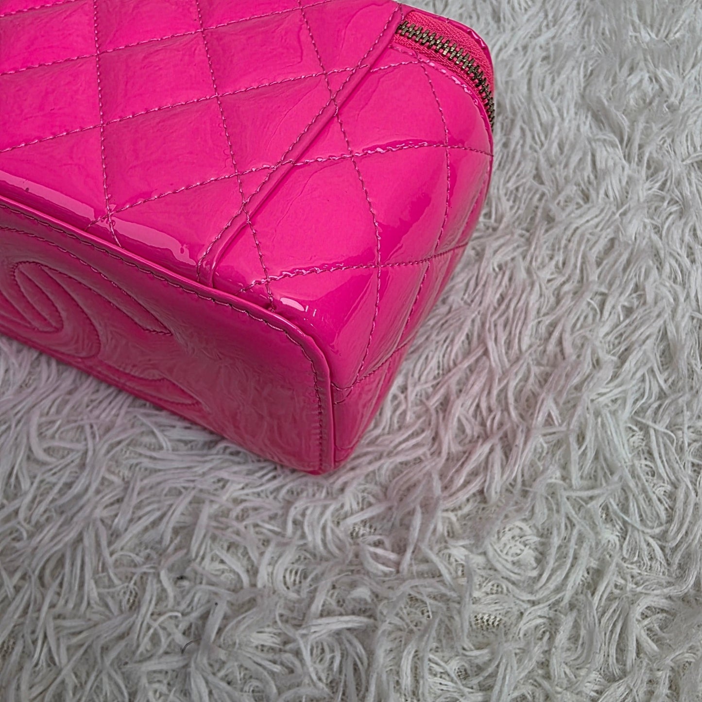 Chanel Hot Pink Quilted Leather Vanity Chain Shoulder Bag (Pre-Owned)