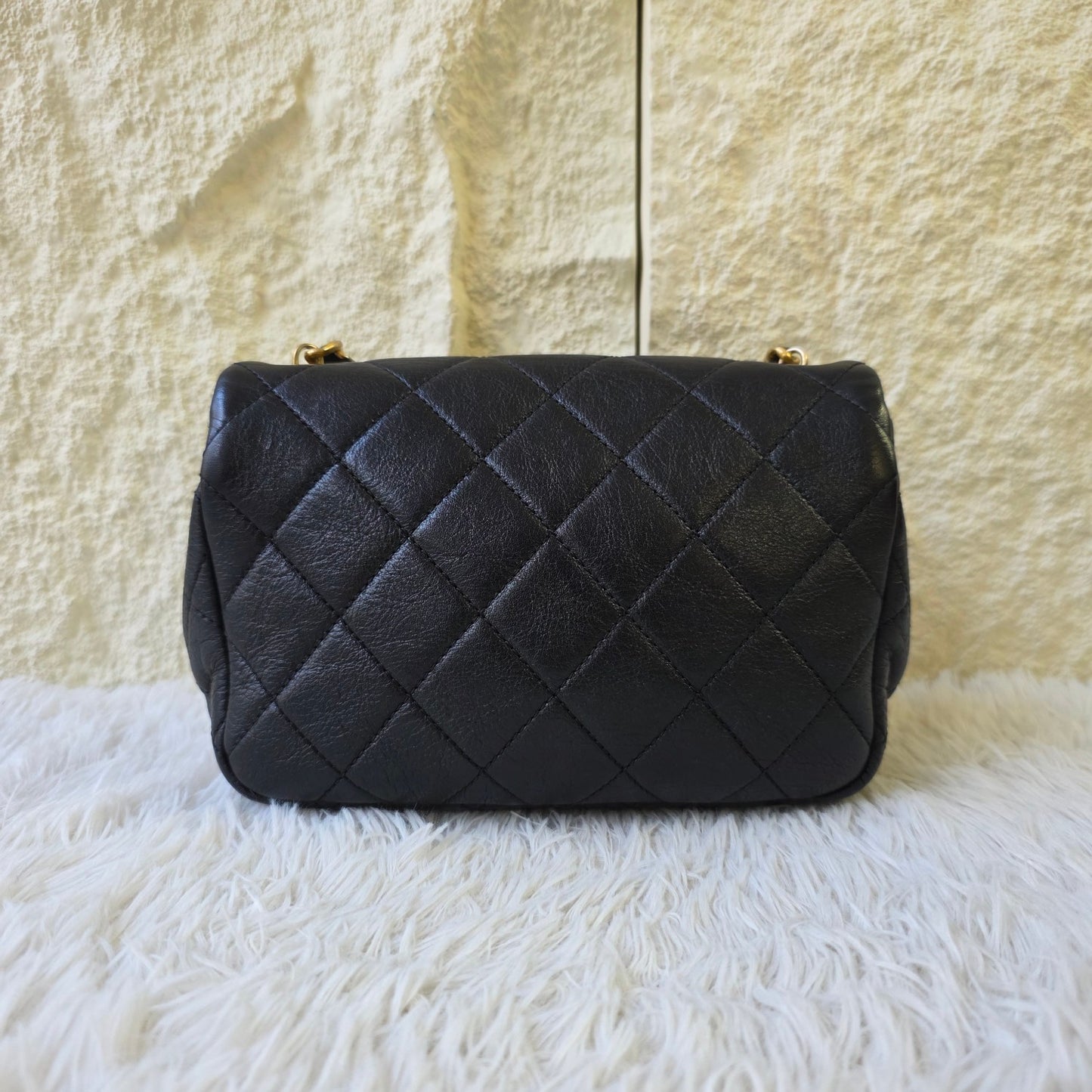 Chanel Black Quilted Leather Pearl CC Mini Flap Bag (Pre-Owned)