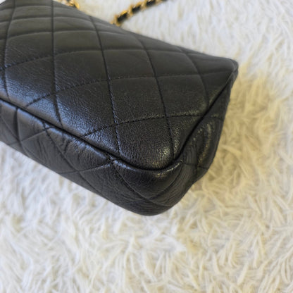 Chanel Black Quilted Leather Pearl CC Mini Flap Bag (Pre-Owned)
