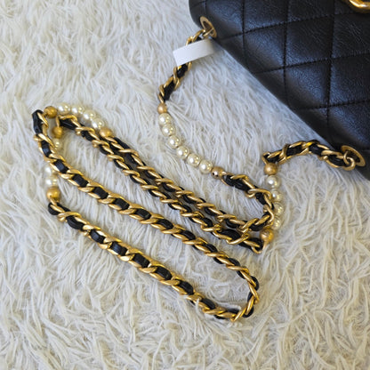 Chanel Black Quilted Leather Pearl CC Mini Flap Bag (Pre-Owned)