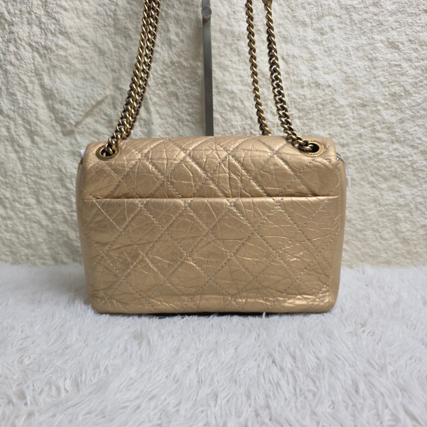 Chanel Gold Metallic Quilted Leather Chain Shoulder Bag (Pre-Owned)
