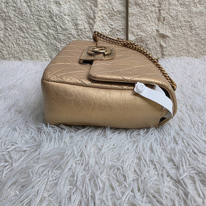 Chanel Gold Metallic Quilted Leather Chain Shoulder Bag (Pre-Owned)