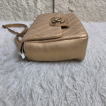 Chanel Gold Metallic Quilted Leather Chain Shoulder Bag (Pre-Owned)