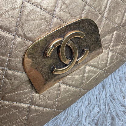 Chanel Gold Metallic Quilted Leather Chain Shoulder Bag (Pre-Owned)