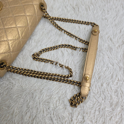 Chanel Gold Metallic Quilted Leather Chain Shoulder Bag (Pre-Owned)
