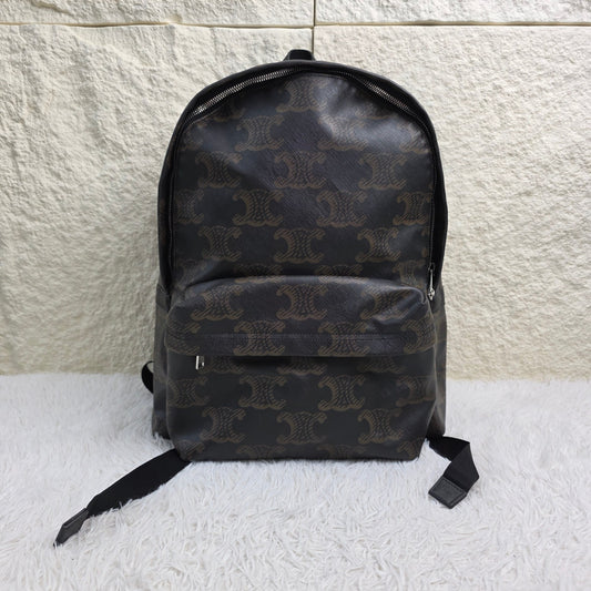 Celine Black Triomphe Canvas Backpack (Pre-Owned)