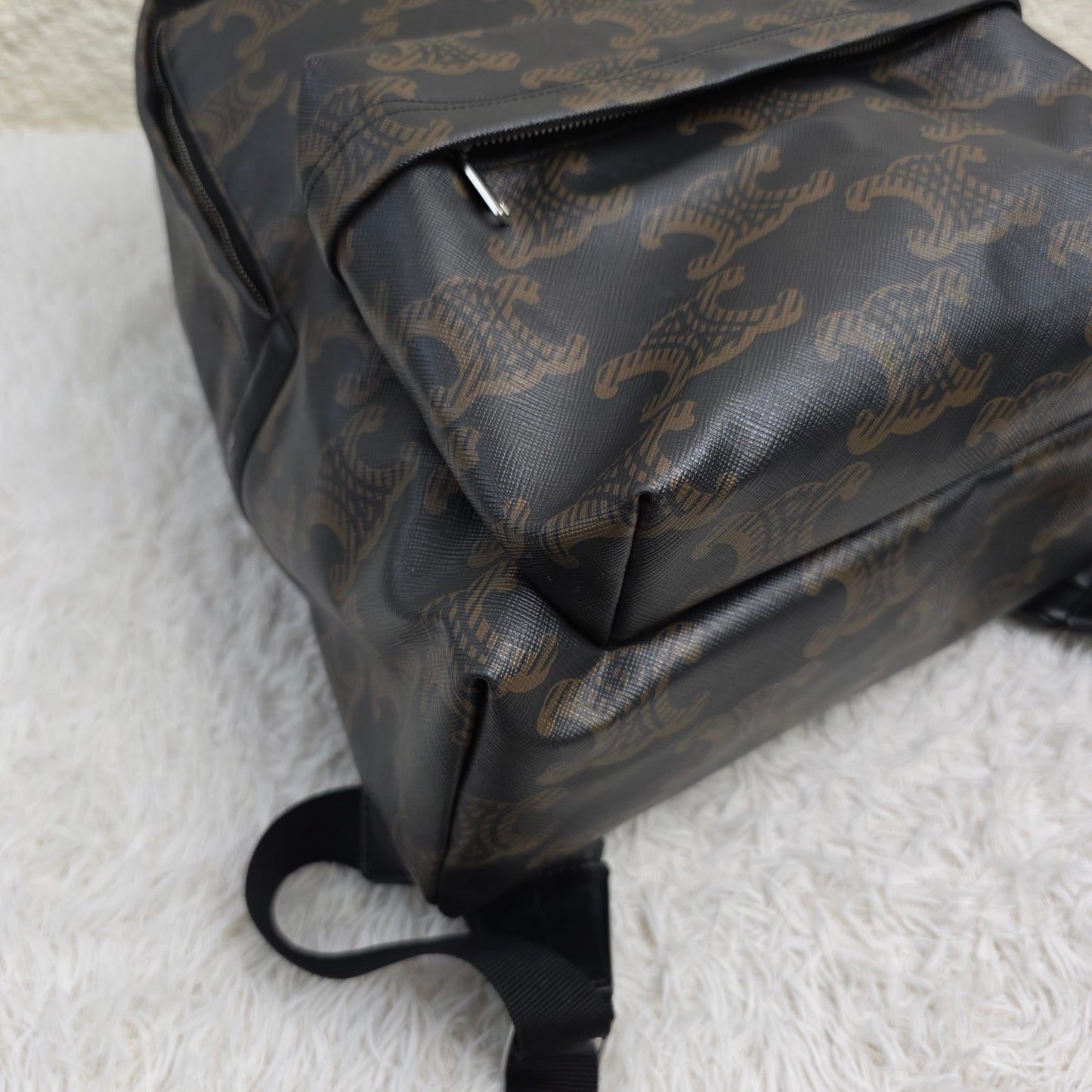 Celine Black Triomphe Canvas Backpack (Pre-Owned)