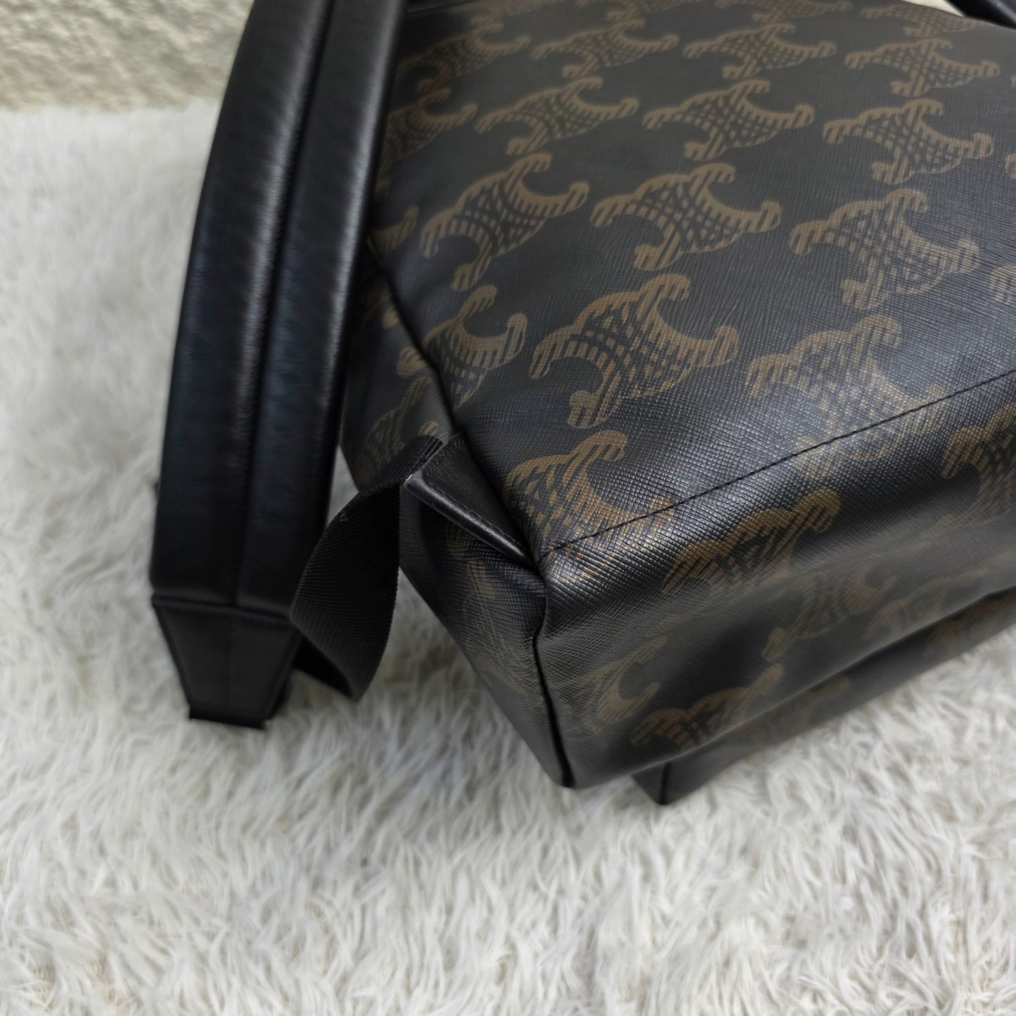 Celine Black Triomphe Canvas Backpack (Pre-Owned)