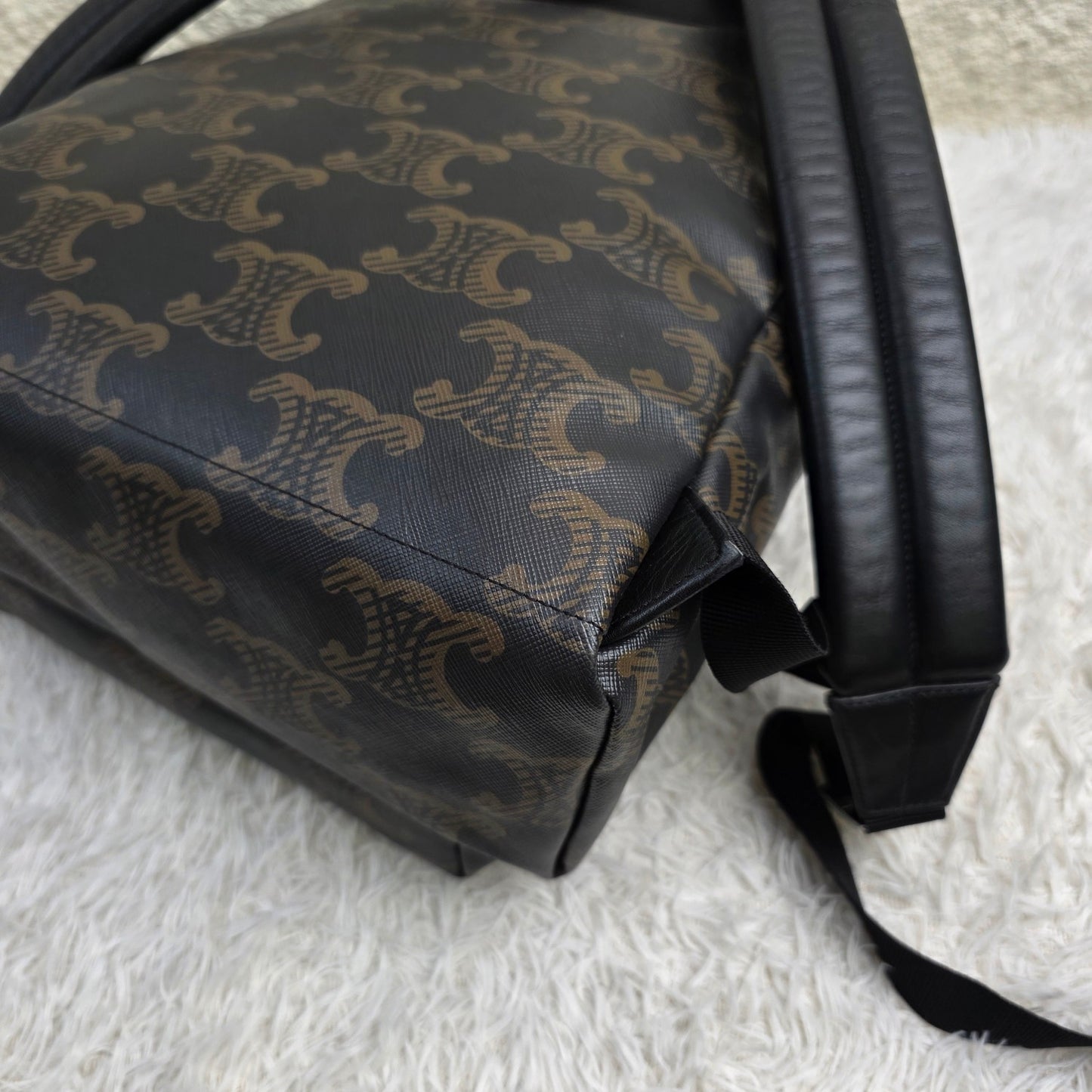 Celine Black Triomphe Canvas Backpack (Pre-Owned)