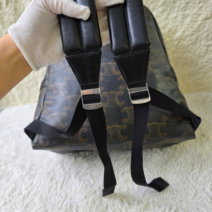 Celine Black Triomphe Canvas Backpack (Pre-Owned)