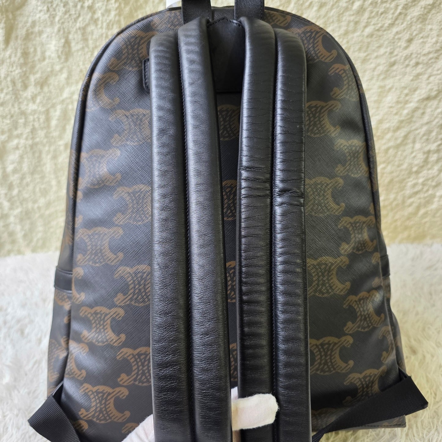Celine Black Triomphe Canvas Backpack (Pre-Owned)