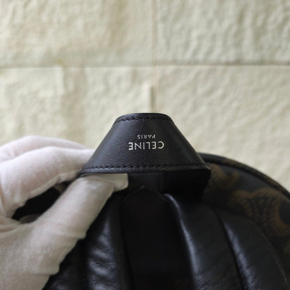 Celine Black Triomphe Canvas Backpack (Pre-Owned)