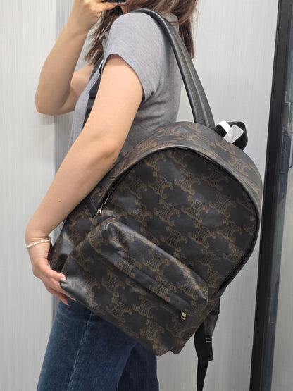 Celine Black Triomphe Canvas Backpack (Pre-Owned)
