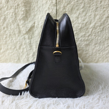 Saint Laurent Black Matelassé Leather Briefcase Bag (Pre-Owned)