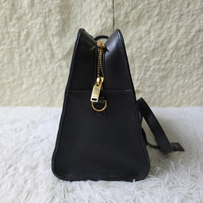 Saint Laurent Black Matelassé Leather Briefcase Bag (Pre-Owned)