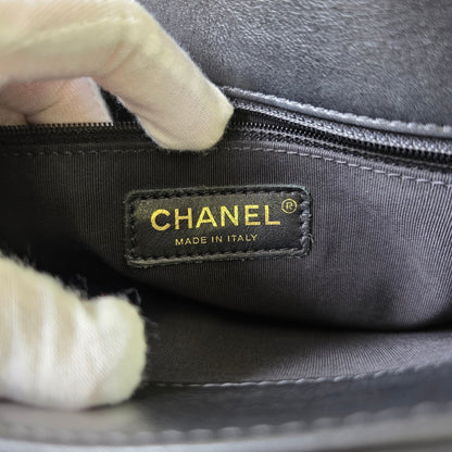 Chanel Black Quilted Leather Top Handle Chain Shoulder Bag (Pre-Owned)