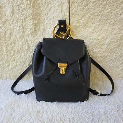 Fendi Black Leather Backpack (Pre-Owned)