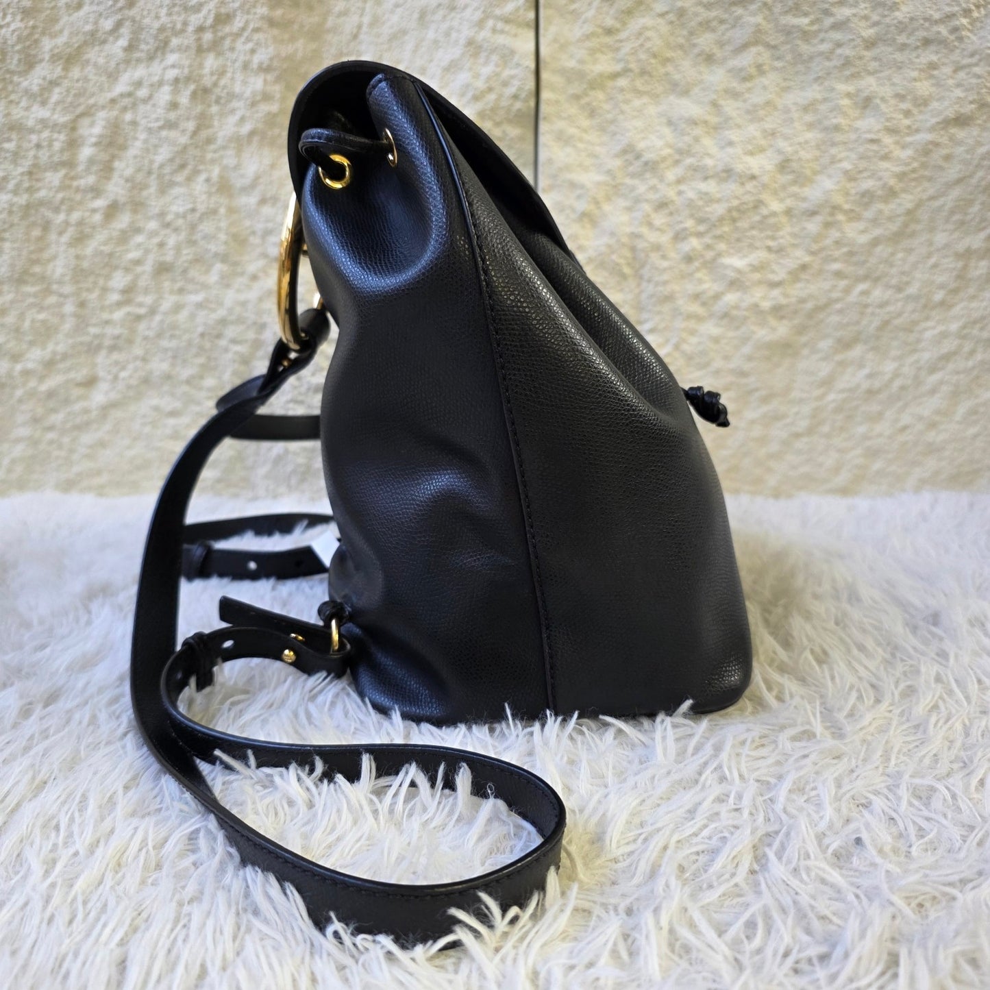 Fendi Black Leather Backpack (Pre-Owned)