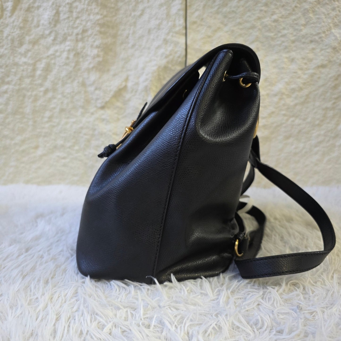 Fendi Black Leather Backpack (Pre-Owned)