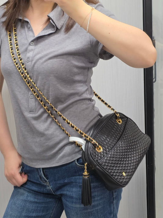 1 Bally Quilted Leather Chain Shoulder Bag (Pre-Owned)