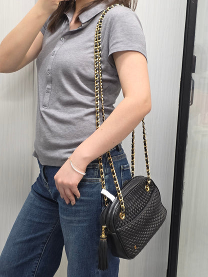 1 Bally Quilted Leather Chain Shoulder Bag (Pre-Owned)