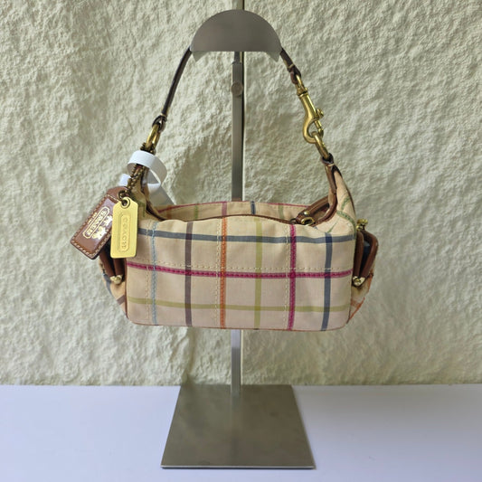 Coach Plaid Canvas Shoulder Bag (Pre-Owned)
