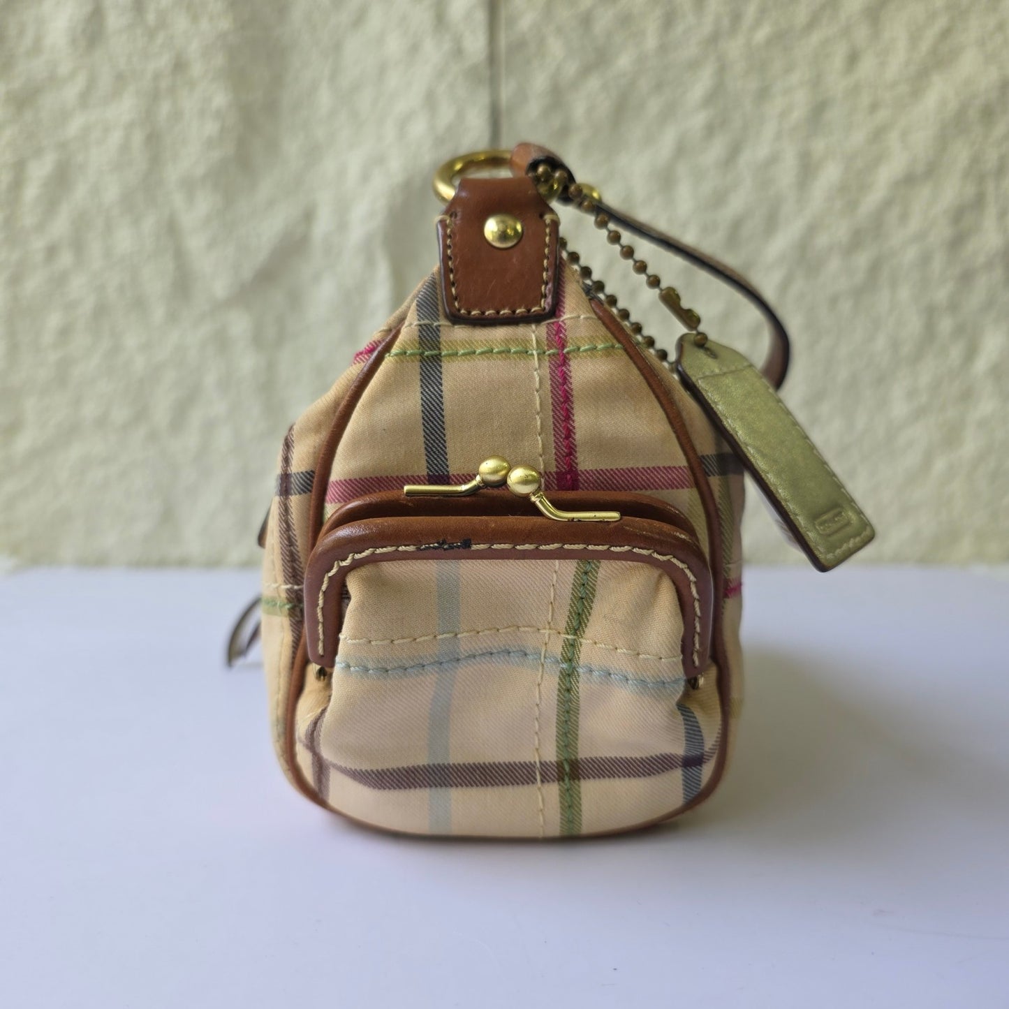 Coach Plaid Canvas Shoulder Bag (Pre-Owned)